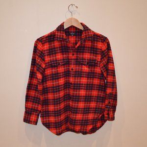 Madewell Size XXS Red Plaid Button Down Shirt